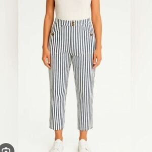 American Eagle AE white blue striped jeans 2R